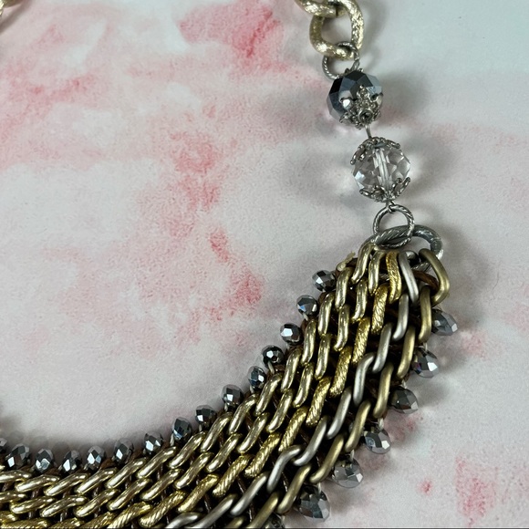 Lucky Star chunky statement link necklace. Gold, silver, gun metal gray - Picture 7 of 13